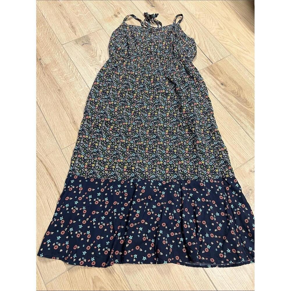Patagonia lost wildflower dress Navy Floral Midi Dress with Multicolor Print